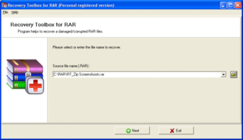 Recovery Toolbox for RAR screenshot