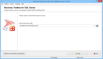 Recovery Toolbox for SQL Server (formerly SQL Server Recovery Toolbox) screenshot