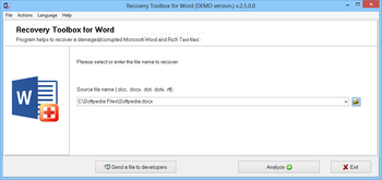 Recovery Toolbox for Word screenshot