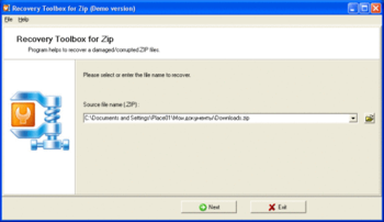 Recovery Toolbox for ZIP screenshot