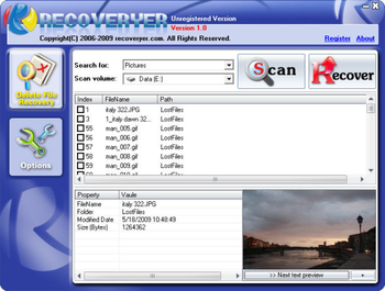 Recoveryer screenshot