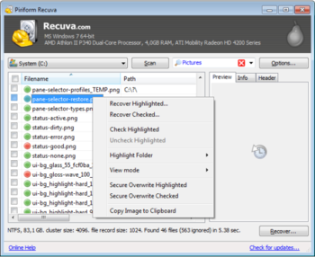 Recuva screenshot 4