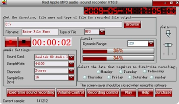 Red Apple MP3 audio-sound recorder screenshot