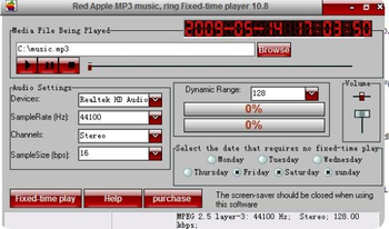 Red Apple MP3 music Fixed-time player screenshot