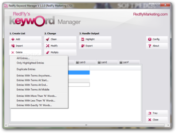 Redfly Keyword Manager screenshot 3