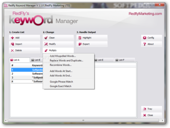 Redfly Keyword Manager screenshot 6