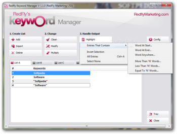 Redfly Keyword Manager screenshot 7