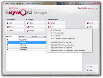 Redfly Keyword Manager screenshot 8