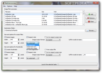 Redimensionneur (formerly Resize image in mass) screenshot