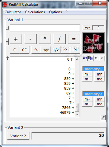 RedMill-Calculator screenshot