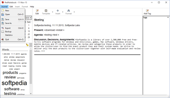 RedNotebook screenshot 2