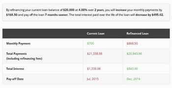 Refinance Calculator screenshot