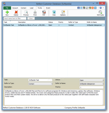 Reflect Customer Database screenshot 2
