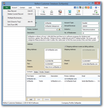 Reflect Customer Database screenshot 3