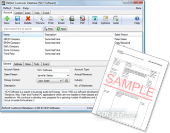 Reflect Free CRM Customer Database screenshot 3