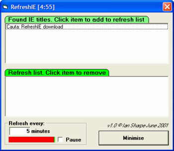 RefreshIE screenshot