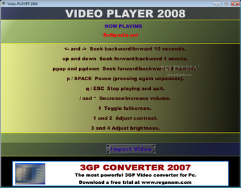 Reganam Video Player 2008 screenshot