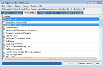 RegCleaner screenshot 2
