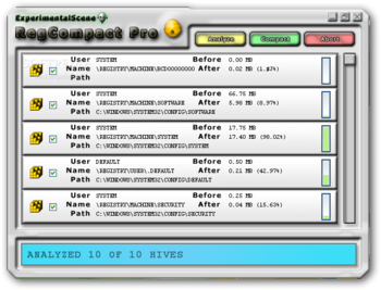 RegCompact Pro screenshot