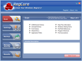 RegCure screenshot