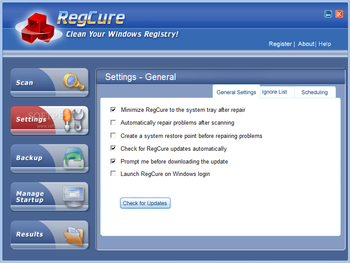 RegCure screenshot 2
