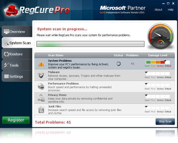RegCure Pro screenshot
