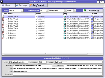 RegDefend screenshot 2