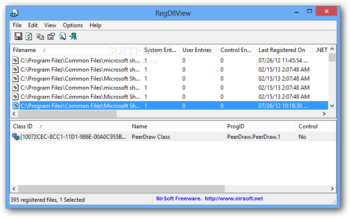 RegDllView screenshot