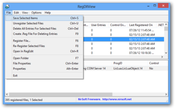 RegDllView screenshot 3