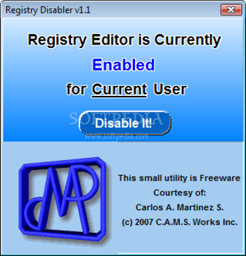 Regedit Disabler screenshot