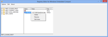 RegEdit for Windows Embedded Compact screenshot