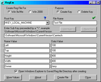 RegEm screenshot