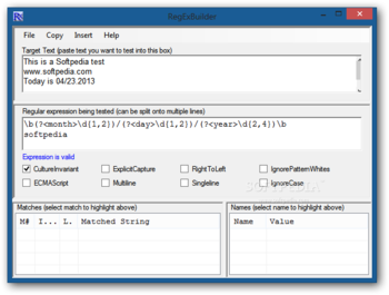 RegExBuilder screenshot