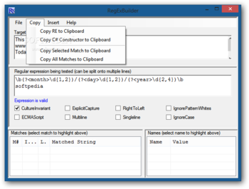 RegExBuilder screenshot 2