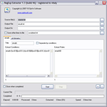 RegExp Extractor screenshot