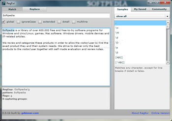 RegExr screenshot