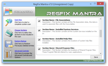 RegFix Mantra (formerly RegistryFix Mantra) screenshot 2