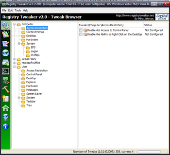 Registry Tweaker screenshot