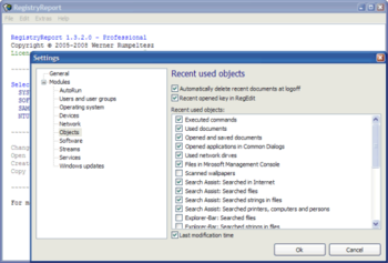 RegistryReport screenshot