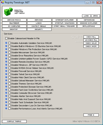 RegTweakage.NET screenshot 2