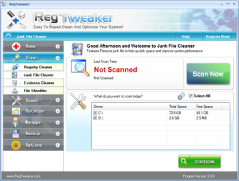 RegTweaker screenshot 2