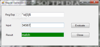 Regular Expression Evaluator screenshot