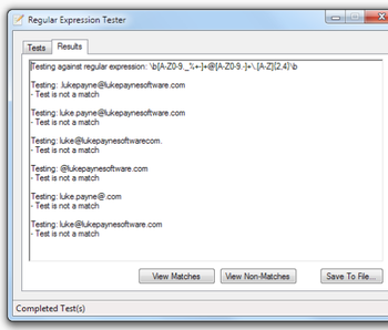 Regular Expression Tester screenshot