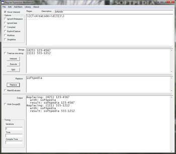 Regular Expression Workbench screenshot