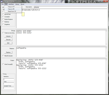 Regular Expression Workbench screenshot 2