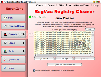 RegVac Registry Cleaner screenshot 4
