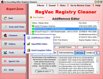 RegVac Registry Cleaner screenshot 5