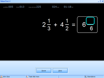 RekenTest screenshot