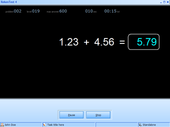 RekenTest screenshot 2