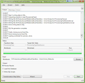 Relational eXcel screenshot